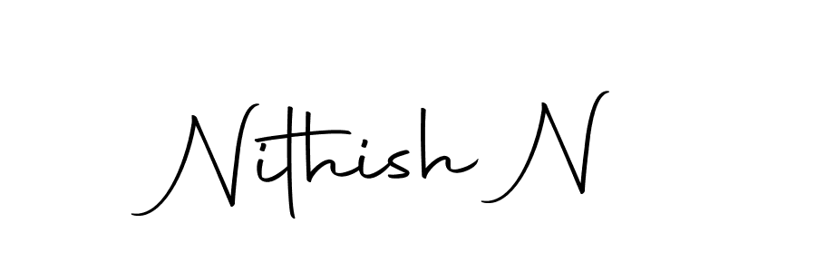 How to make Nithish N signature? Autography-DOLnW is a professional autograph style. Create handwritten signature for Nithish N name. Nithish N signature style 10 images and pictures png