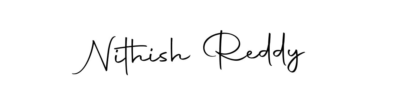 How to make Nithish Reddy name signature. Use Autography-DOLnW style for creating short signs online. This is the latest handwritten sign. Nithish Reddy signature style 10 images and pictures png