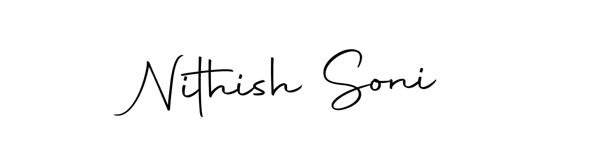 How to make Nithish Soni name signature. Use Autography-DOLnW style for creating short signs online. This is the latest handwritten sign. Nithish Soni signature style 10 images and pictures png
