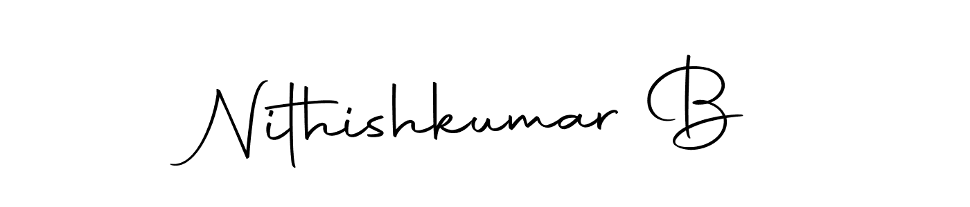 Use a signature maker to create a handwritten signature online. With this signature software, you can design (Autography-DOLnW) your own signature for name Nithishkumar B. Nithishkumar B signature style 10 images and pictures png