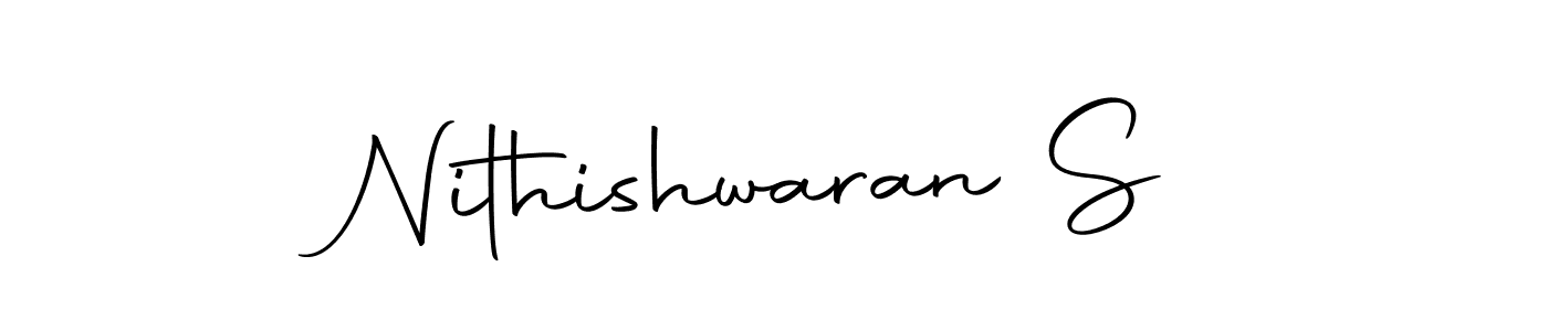 How to make Nithishwaran S name signature. Use Autography-DOLnW style for creating short signs online. This is the latest handwritten sign. Nithishwaran S signature style 10 images and pictures png