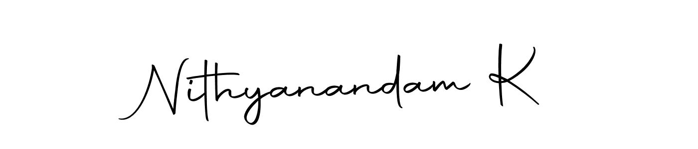 Use a signature maker to create a handwritten signature online. With this signature software, you can design (Autography-DOLnW) your own signature for name Nithyanandam K. Nithyanandam K signature style 10 images and pictures png