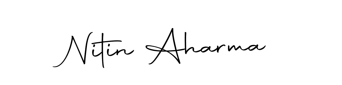 How to make Nitin Aharma name signature. Use Autography-DOLnW style for creating short signs online. This is the latest handwritten sign. Nitin Aharma signature style 10 images and pictures png