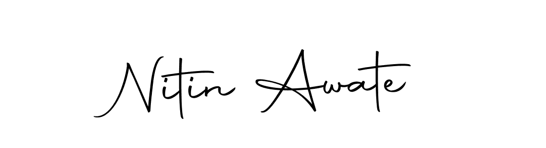 How to make Nitin Awate name signature. Use Autography-DOLnW style for creating short signs online. This is the latest handwritten sign. Nitin Awate signature style 10 images and pictures png