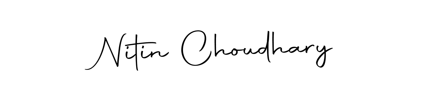 How to make Nitin Choudhary name signature. Use Autography-DOLnW style for creating short signs online. This is the latest handwritten sign. Nitin Choudhary signature style 10 images and pictures png