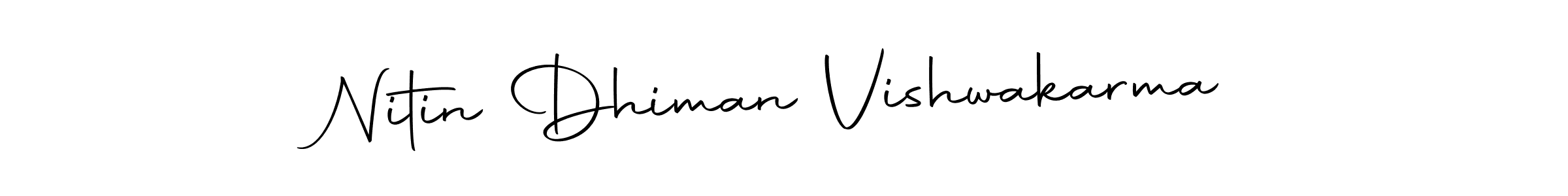 How to make Nitin Dhiman Vishwakarma name signature. Use Autography-DOLnW style for creating short signs online. This is the latest handwritten sign. Nitin Dhiman Vishwakarma signature style 10 images and pictures png