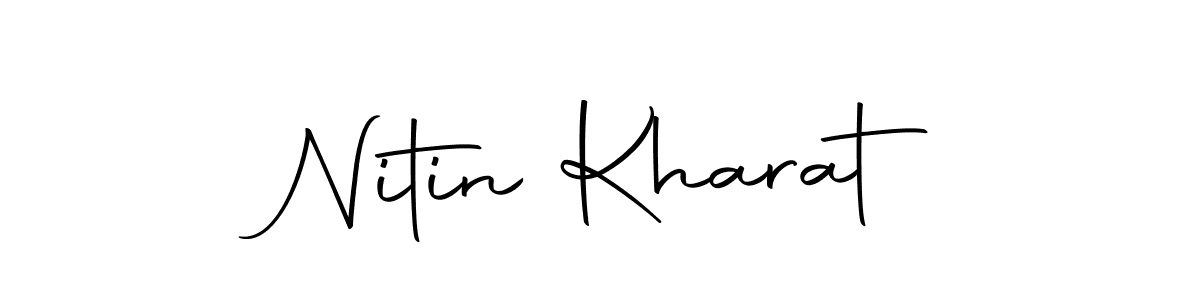 How to make Nitin Kharat name signature. Use Autography-DOLnW style for creating short signs online. This is the latest handwritten sign. Nitin Kharat signature style 10 images and pictures png