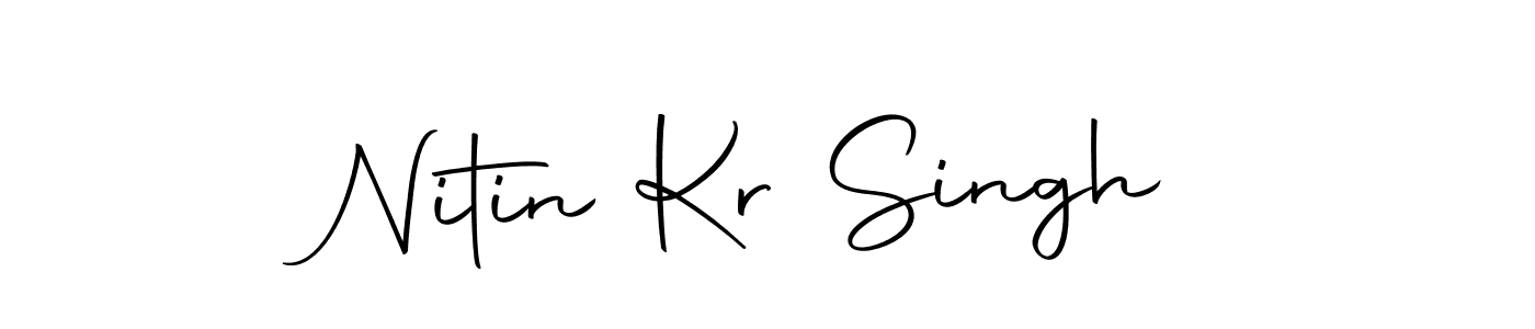 How to make Nitin Kr Singh name signature. Use Autography-DOLnW style for creating short signs online. This is the latest handwritten sign. Nitin Kr Singh signature style 10 images and pictures png