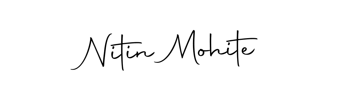 How to make Nitin Mohite name signature. Use Autography-DOLnW style for creating short signs online. This is the latest handwritten sign. Nitin Mohite signature style 10 images and pictures png