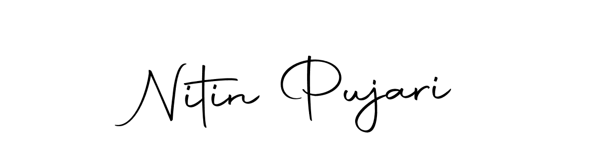 Nitin Pujari stylish signature style. Best Handwritten Sign (Autography-DOLnW) for my name. Handwritten Signature Collection Ideas for my name Nitin Pujari. Nitin Pujari signature style 10 images and pictures png