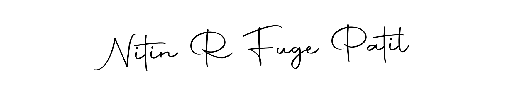 How to make Nitin R Fuge Patil name signature. Use Autography-DOLnW style for creating short signs online. This is the latest handwritten sign. Nitin R Fuge Patil signature style 10 images and pictures png
