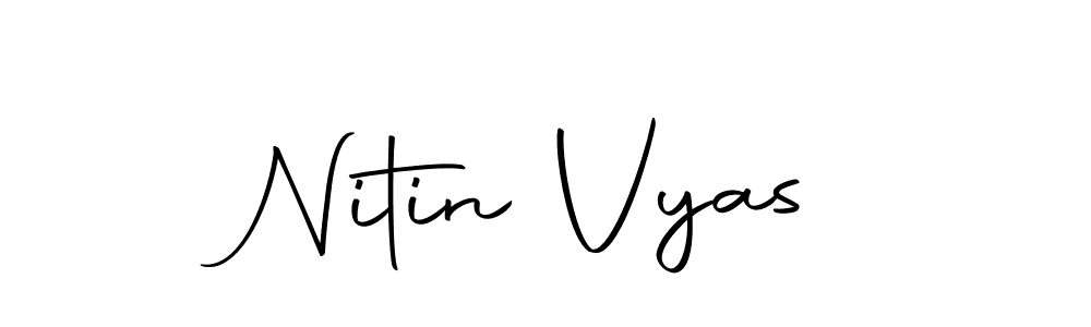 How to make Nitin Vyas name signature. Use Autography-DOLnW style for creating short signs online. This is the latest handwritten sign. Nitin Vyas signature style 10 images and pictures png