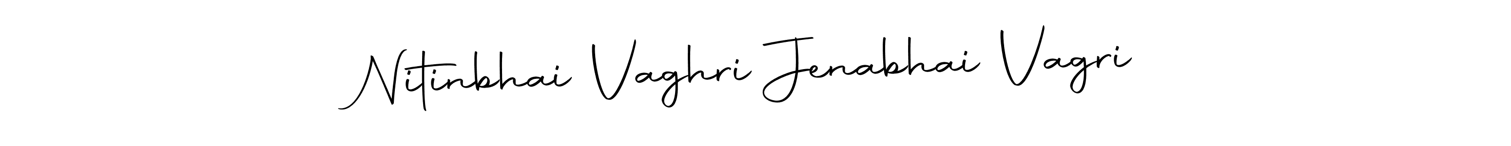 How to make Nitinbhai Vaghri Jenabhai Vagri name signature. Use Autography-DOLnW style for creating short signs online. This is the latest handwritten sign. Nitinbhai Vaghri Jenabhai Vagri signature style 10 images and pictures png