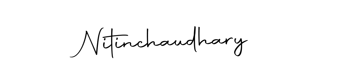 How to make Nitinchaudhary name signature. Use Autography-DOLnW style for creating short signs online. This is the latest handwritten sign. Nitinchaudhary signature style 10 images and pictures png