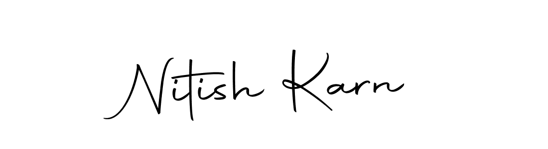 How to make Nitish Karn name signature. Use Autography-DOLnW style for creating short signs online. This is the latest handwritten sign. Nitish Karn signature style 10 images and pictures png