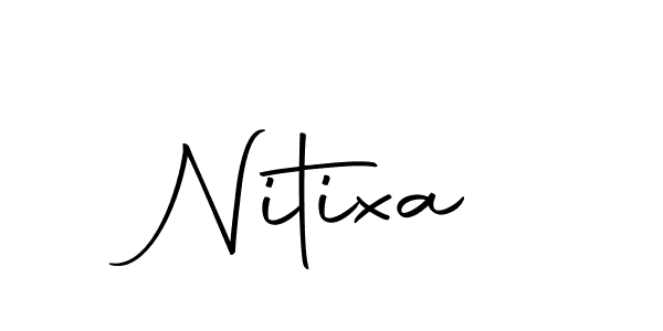 You should practise on your own different ways (Autography-DOLnW) to write your name (Nitixa) in signature. don't let someone else do it for you. Nitixa signature style 10 images and pictures png