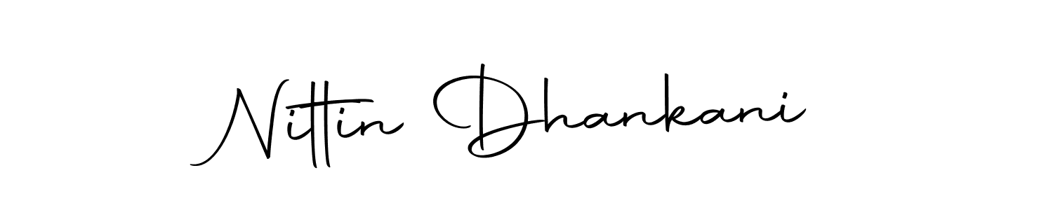 How to make Nittin Dhankani name signature. Use Autography-DOLnW style for creating short signs online. This is the latest handwritten sign. Nittin Dhankani signature style 10 images and pictures png