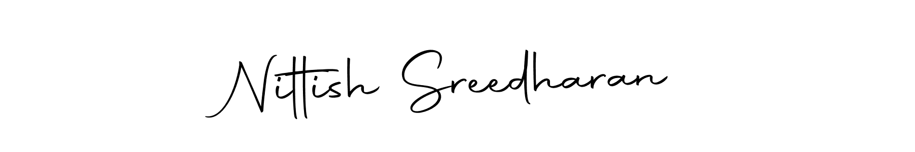 How to make Nittish Sreedharan name signature. Use Autography-DOLnW style for creating short signs online. This is the latest handwritten sign. Nittish Sreedharan signature style 10 images and pictures png