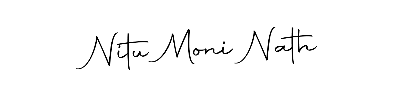 How to make Nitu Moni Nath name signature. Use Autography-DOLnW style for creating short signs online. This is the latest handwritten sign. Nitu Moni Nath signature style 10 images and pictures png