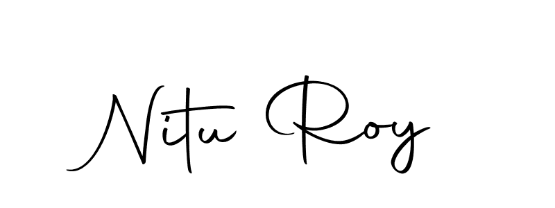 How to make Nitu Roy name signature. Use Autography-DOLnW style for creating short signs online. This is the latest handwritten sign. Nitu Roy signature style 10 images and pictures png