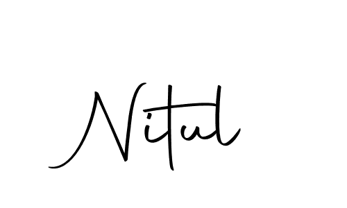 Design your own signature with our free online signature maker. With this signature software, you can create a handwritten (Autography-DOLnW) signature for name Nitul. Nitul signature style 10 images and pictures png