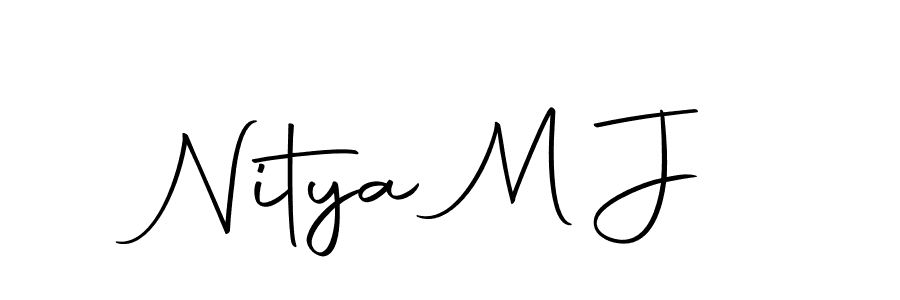 Design your own signature with our free online signature maker. With this signature software, you can create a handwritten (Autography-DOLnW) signature for name Nitya M J. Nitya M J signature style 10 images and pictures png