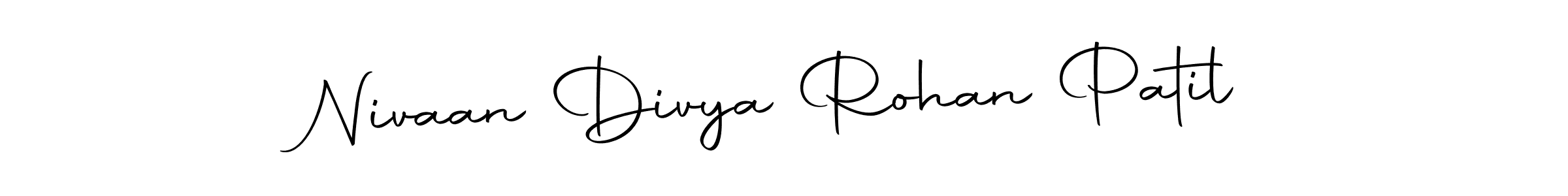 How to make Nivaan Divya Rohan Patil name signature. Use Autography-DOLnW style for creating short signs online. This is the latest handwritten sign. Nivaan Divya Rohan Patil signature style 10 images and pictures png