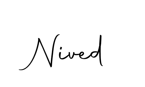 Create a beautiful signature design for name Nived. With this signature (Autography-DOLnW) fonts, you can make a handwritten signature for free. Nived signature style 10 images and pictures png