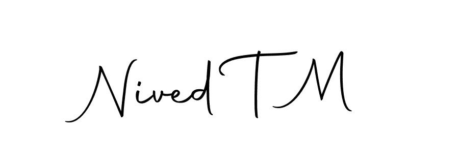 You can use this online signature creator to create a handwritten signature for the name Nived T M. This is the best online autograph maker. Nived T M signature style 10 images and pictures png