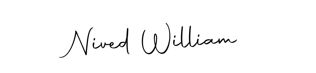 Use a signature maker to create a handwritten signature online. With this signature software, you can design (Autography-DOLnW) your own signature for name Nived William. Nived William signature style 10 images and pictures png