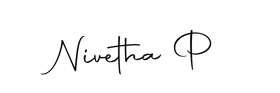 Make a beautiful signature design for name Nivetha P. With this signature (Autography-DOLnW) style, you can create a handwritten signature for free. Nivetha P signature style 10 images and pictures png