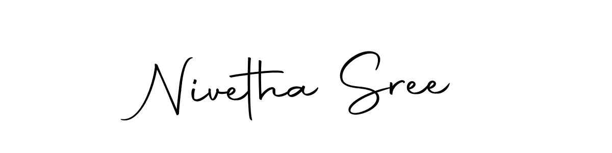 How to make Nivetha Sree name signature. Use Autography-DOLnW style for creating short signs online. This is the latest handwritten sign. Nivetha Sree signature style 10 images and pictures png