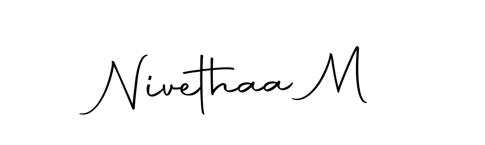 Nivethaa M stylish signature style. Best Handwritten Sign (Autography-DOLnW) for my name. Handwritten Signature Collection Ideas for my name Nivethaa M. Nivethaa M signature style 10 images and pictures png