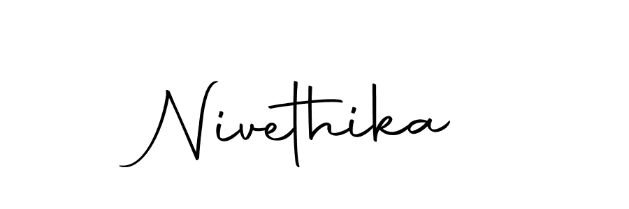 Design your own signature with our free online signature maker. With this signature software, you can create a handwritten (Autography-DOLnW) signature for name Nivethika. Nivethika signature style 10 images and pictures png