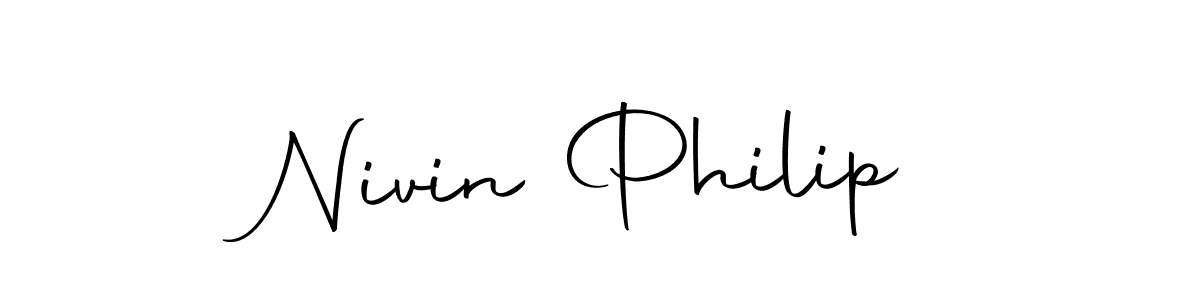 Design your own signature with our free online signature maker. With this signature software, you can create a handwritten (Autography-DOLnW) signature for name Nivin Philip. Nivin Philip signature style 10 images and pictures png