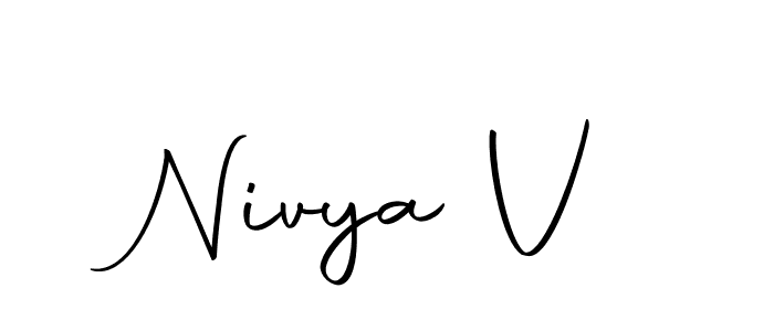 How to make Nivya V signature? Autography-DOLnW is a professional autograph style. Create handwritten signature for Nivya V name. Nivya V signature style 10 images and pictures png