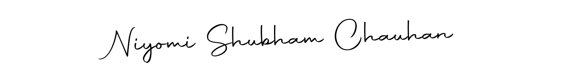 Make a beautiful signature design for name Niyomi Shubham Chauhan. With this signature (Autography-DOLnW) style, you can create a handwritten signature for free. Niyomi Shubham Chauhan signature style 10 images and pictures png