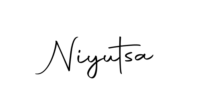 Design your own signature with our free online signature maker. With this signature software, you can create a handwritten (Autography-DOLnW) signature for name Niyutsa. Niyutsa signature style 10 images and pictures png