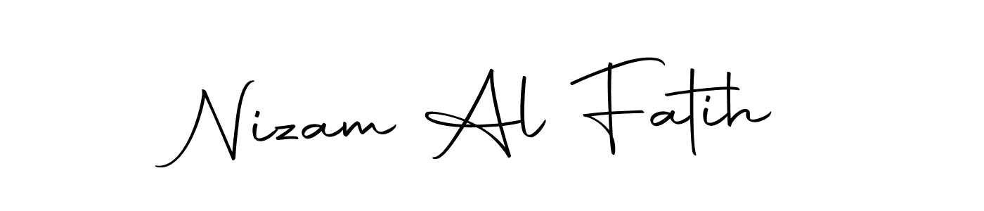 How to make Nizam Al Fatih name signature. Use Autography-DOLnW style for creating short signs online. This is the latest handwritten sign. Nizam Al Fatih signature style 10 images and pictures png