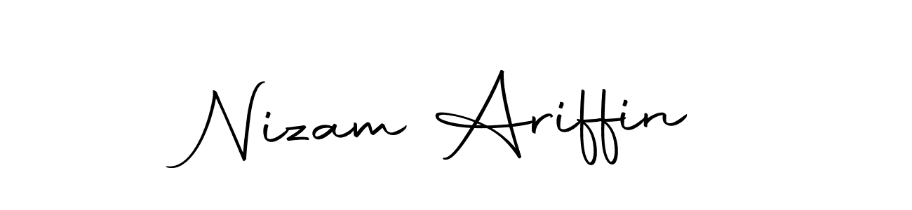 Make a beautiful signature design for name Nizam Ariffin. With this signature (Autography-DOLnW) style, you can create a handwritten signature for free. Nizam Ariffin signature style 10 images and pictures png