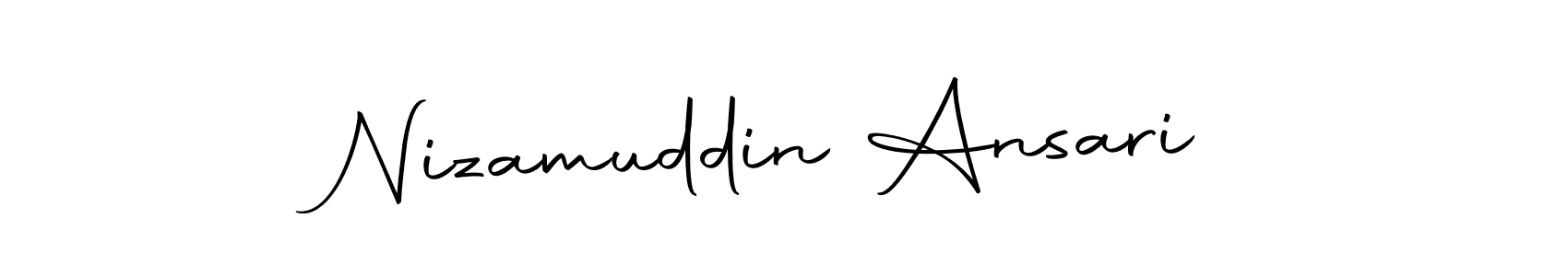 How to make Nizamuddin Ansari name signature. Use Autography-DOLnW style for creating short signs online. This is the latest handwritten sign. Nizamuddin Ansari signature style 10 images and pictures png