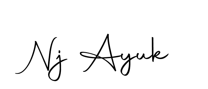 How to make Nj Ayuk name signature. Use Autography-DOLnW style for creating short signs online. This is the latest handwritten sign. Nj Ayuk signature style 10 images and pictures png