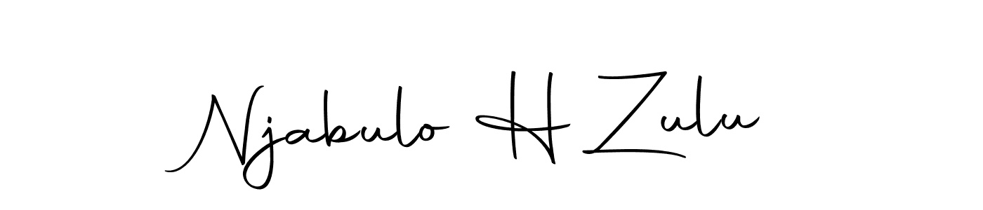 How to make Njabulo H Zulu name signature. Use Autography-DOLnW style for creating short signs online. This is the latest handwritten sign. Njabulo H Zulu signature style 10 images and pictures png