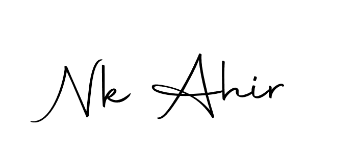 Create a beautiful signature design for name Nk Ahir. With this signature (Autography-DOLnW) fonts, you can make a handwritten signature for free. Nk Ahir signature style 10 images and pictures png