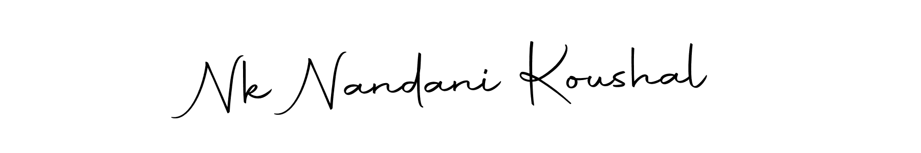 How to make Nk Nandani Koushal name signature. Use Autography-DOLnW style for creating short signs online. This is the latest handwritten sign. Nk Nandani Koushal signature style 10 images and pictures png