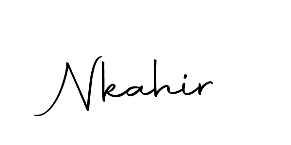 Design your own signature with our free online signature maker. With this signature software, you can create a handwritten (Autography-DOLnW) signature for name Nkahir. Nkahir signature style 10 images and pictures png