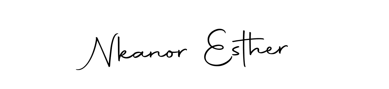 How to make Nkanor Esther name signature. Use Autography-DOLnW style for creating short signs online. This is the latest handwritten sign. Nkanor Esther signature style 10 images and pictures png