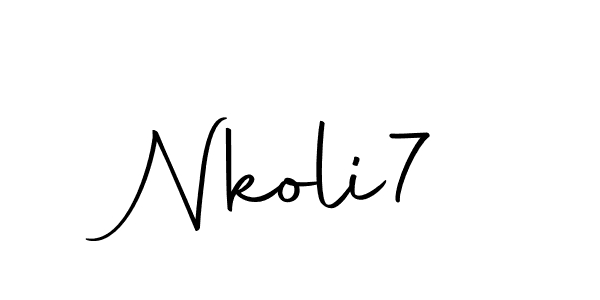 Use a signature maker to create a handwritten signature online. With this signature software, you can design (Autography-DOLnW) your own signature for name Nkoli7. Nkoli7 signature style 10 images and pictures png