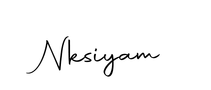 Use a signature maker to create a handwritten signature online. With this signature software, you can design (Autography-DOLnW) your own signature for name Nksiyam. Nksiyam signature style 10 images and pictures png