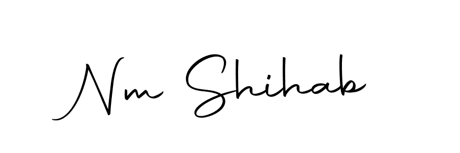 You should practise on your own different ways (Autography-DOLnW) to write your name (Nm Shihab) in signature. don't let someone else do it for you. Nm Shihab signature style 10 images and pictures png